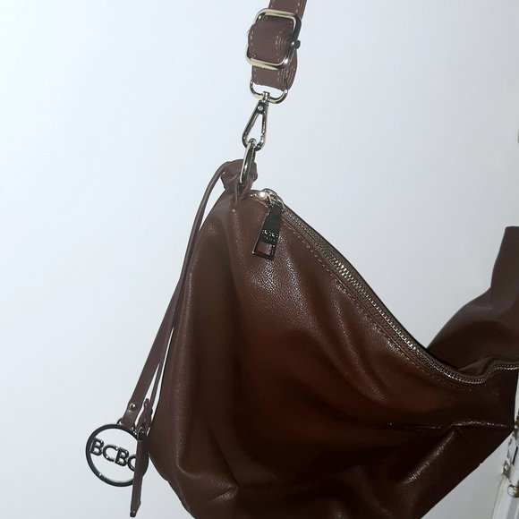 BCBG Brown Hobo Bag w Gold Hardware EUC - Picture 5 of 5